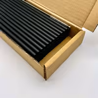 (50 adet) Cam Pipet - 150mm - ø 8mm - düz - Siyah Mat - dahil 1 Naylon Temizlik Fırçası