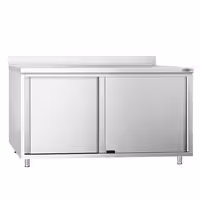 خزانة قاعدية ستانلس ستيل KOPENHAGEN PREMIUM - 1600x600mm - مع أبواب منزلقة و مع حاجز خلفي