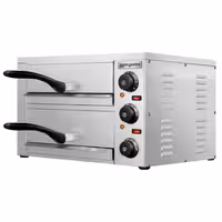 Electric Pizza Oven - Double Deck - 1+1 - Ø 33cm (13") - 230V Single Phase - Mechanical Controls - up to 300°C