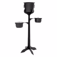 Wine Bucket with Stand & 2 Ice Buckets - Stainless Steel - Height:720mm - Black