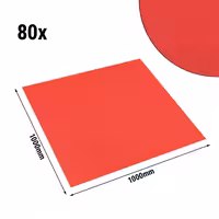 (80 pcs) Damask Square Tablecloth Vienna - 100x100cm - Fire Red