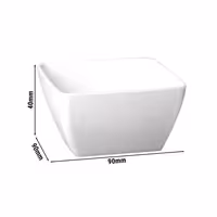 (6 adet) Kase - PURE - Melamin - 0,14L - köşeli - 90x90mm - Derinlik:40mm - Beyaz