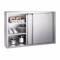 خزانة حائط ستانلس ستيل PREMIUM - 1200x400mm - مع باب انزلاقي - ارتفاع 1000 mm