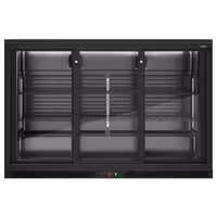Barski hladnjak - 1350 mm - 320 l - s 3 klizna staklena vrata - crna izvana i iznutra