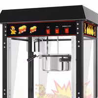 Commercial Popcorn Machine - 1.5kW - 5kg/h - with 1 kettle - Black