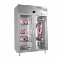 Dry Aging Skříň na zrání masa - 1300 mm - 2 skleněné dveře - Nerezová