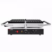 Gofrownica – pojedyncza – kształt: 2 gofry brukselskie – 1,6 kW – manualna – z powierzchnią pieczenia obracaną o 180°