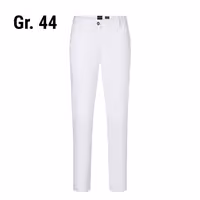 KARLOWSKY | Men’s 5‑Pocket Work Trousers Classic‑Stretch – White - Size 44 - Organic Cotton
