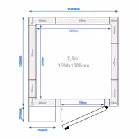 Zamrzivačka komora - 1500x1500 mm - 2,80 m³ - uklj. zamrzivački agregat i PVC lamele - -20/-10 °C