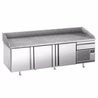 Table réfrigérée à pizza Premium PLUS - 2305 x 800 mm - avec 3 portes & 1 tiroir