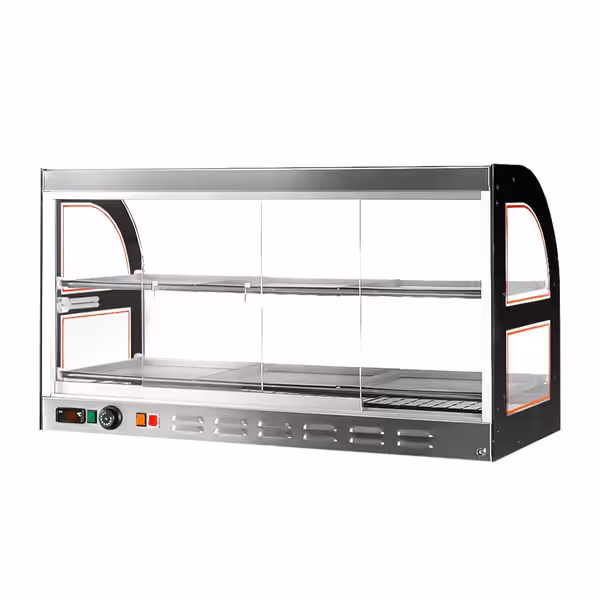 Commercial Heated Display Cabinet for Rotisserie Chicken - 1098mm - 1.8kW - with 2 shelves