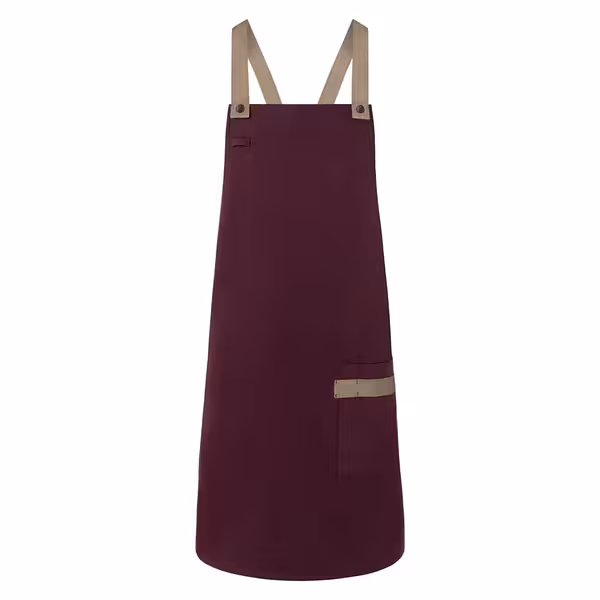 KARLOWSKY | Urban Twill Cross Back Bib Apron – Aubergine - 700×850 mm