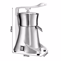 Commercial Electric Citrus Juicer - 230W - 9.5kg - with 980rpm, quiet operation, removable funnel, dishwasher-safe parts - Aluminium & Stainless Steel