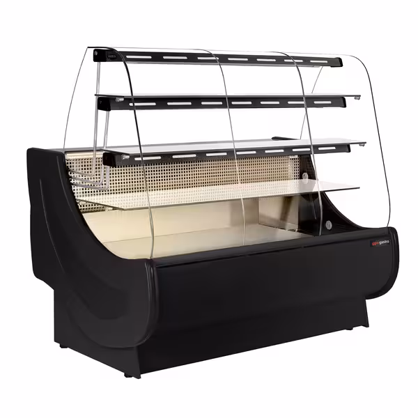 Serve Over Counter - 1600x980mm - with lighting - 3 glass shelves - with cake drawers