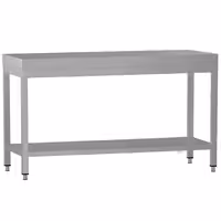 Mesa de trabalho em aço inoxidável ECO - 1800x600mm - com prateleira inferior & com travessas de reforço