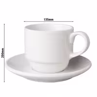 (24 adet) BUDGETLINE - Kahve Fincanı Takımı Mammoet - 200ml - Beyaz