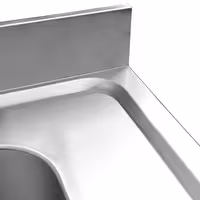 Stół zlewozmywakowy PREMIUM – stal nierdzewna – 1400 x 700 mm – z półką dolną – ze zlewem 2-komorowym pośrodku – z rantem