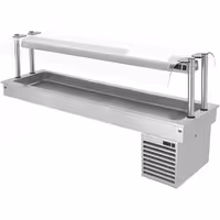 Cuba fría drop‑in - 2100mm - +2 a +8 °C - 6x GN 1/1 - 410W - con protector contra estornudos de cristal