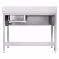 Sudoper PREMIUM - 1200x600 mm - s donjom policom - s 1 koritom - korito desno - inox