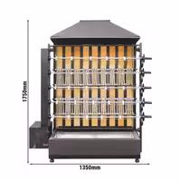 Charcoal Chicken Rotisserie Oven - with 5 Skewers for up to 30 chickens