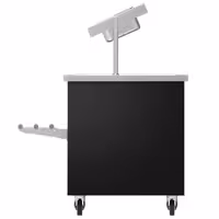 Cutlery & Crockery Mobile Counter DANZIG - 700 mm - with Tray Slide - Black