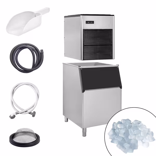 Commercial Ice Machine - Nugget - 335 kg/24 h - incl. ice storage container