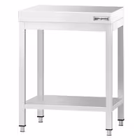 Mesa de trabalho em aço inoxidável PREMIUM - 600x600mm - com prateleira inferior & com travessas de reforço