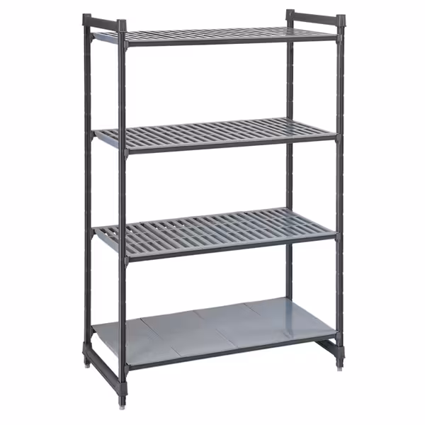 CAMBRO | Camshelving® - Basics Plus - رف أساسي - 765 مم - مزوّد بـ 3 أرفف شبكية ورف واحد مغلق 