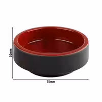 (6 adet) Kase - ASIA PLUS - Melamin - yuvarlak - Ø75mm - Derinlik:30mm - Siyah/Kırmızı
