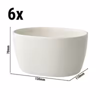 (6 adet) Tatlı / Salata Kasesi - Porselen - Lux - 100ml - oval - 130x110mm - Elfenbein