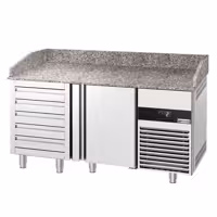Stół chłodniczy do pizzy PREMIUM – 1550 x 800 mm – z 1 drzwiami i 5 szufladami