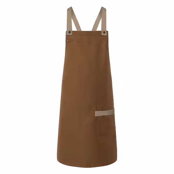 (6 pieces) KARLOWSKY | Urban Look Chef Bib Apron – Cinnamon Brown - Cross-Back - 700×850 mm