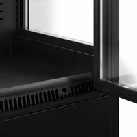 Přístěnný chladicí regál - 1 524 mm - 693 l - od 1 do 5 °C - s 2 skleněnými křídlovými, s dvojitým zasklením & 4 policemi - černá