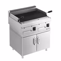 Lávaköves gázgrill - 14 kW - Billenthető grillrács - Szabadon álló kivitel - 700 mm mély