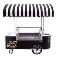 Ice Cream Cart - 2146mm - with sink - for 9 x 5 litres Napoli pans