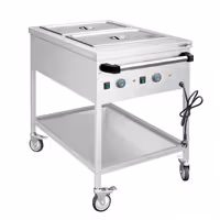 Toplovodna kupka grijana kolica - 1,95 kW - 2x GN 1/1 - odvojena regulacija temperature po bazenu - s odvodnim ventilom