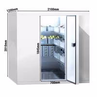 Cameră frigorifică de congelare - 2100x1200 mm - 3,20 m³ - cu perdea cu benzi PVC