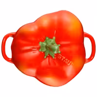 STAUB | CERAMIQUE - Cocotte - Paprikaform - Ø 110mm - Keramik - Orange-Röd