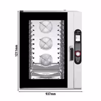 Commercial Electric Bakery Combi Oven - Touchscreen Controls - 10x EN 600x400 - incl. Automatic washing system