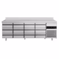 Commercial Counter Fridge PREMIUM - 2330x700mm - with 12 drawers - with upstand - capacity 632 litres