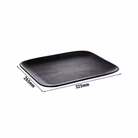 (6 pcs) GN 1/2 Gastronorm Tray - NERO - Melamine - 325x265mm - Height: 25mm - Black