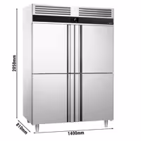 Szafa chłodnicza PREMIUM – stal nierdzewna – GN 2/1 – 1400 L – z 4 półdrzwiami