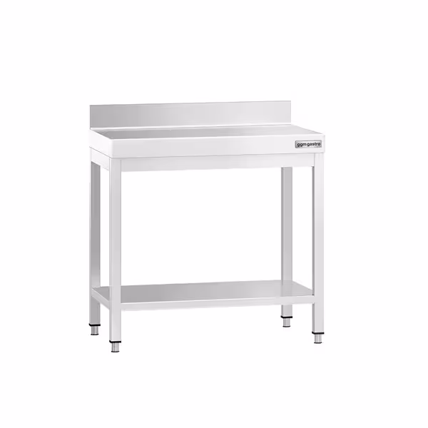 طاولة عمل ستانلس ستيل PREMIUM - 700x600mm - مع رف سفلي & حاجز خلفي