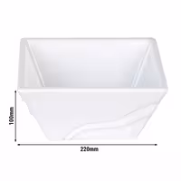 (10 pcs) Bowl - Melamine - square - 220x220mm - Depth: 100mm - White