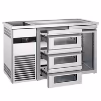 Pivski štand PREMIUM - 1550x700 mm - 1 Staklena vrata & 3 Staklene ladice