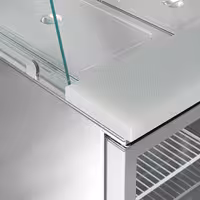 Pult za pripremu salate PREMIUM - 1368 mm - 3 staklena vrata - s visokom staklenom nadogradnjom za 4x GN 1/1