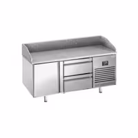 Stół chłodniczy do pizzy PREMIUM PLUS - 1490x700mm - z blatem granitowym - 1‑drzwiowy, 2 szuflady