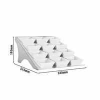 Açık Büfe Teşhir Standı - Paslanmaz Çelik gövde, Melamin kaseler - köşeli - 330x435x150mm - dahil 12 Melamin Kase 90x90mm - 12 raf ile
