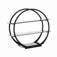 Etagere / Buffet Stand - Stainless steel frame - Black - round - Ø540mm - with 3 shelves