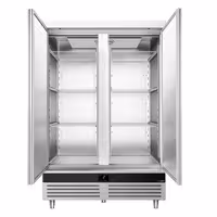 Hladnjak nehrđajući čelik (inox) PREMIUM - GN 2/1 - 1400 l - od -2 °C do +8 °C - s 2 vrata - ventilirano hlađenje, automatsko odmrzavanje